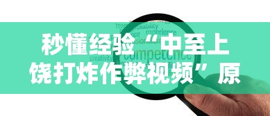 秒懂经验“中至上饶打炸作弊视频”原来可以开挂
