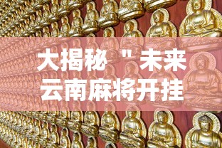 大揭秘 ＂未来云南麻将开挂”开挂辅助详细步骤